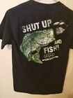 hill billy boys black t shirt size S shut up and fish on back short sleeve 25 L 