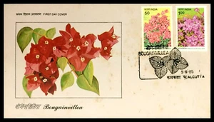 125.INDIA 1985 SET/2 STAMP FLOWERS, BOUGAINVILLEA FDC - Picture 1 of 1