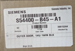 S54400-B45-A1 SIEMENS OUTER DOOR, 1HU 1WIN BLK, FHD2001-U3 - Picture 1 of 2