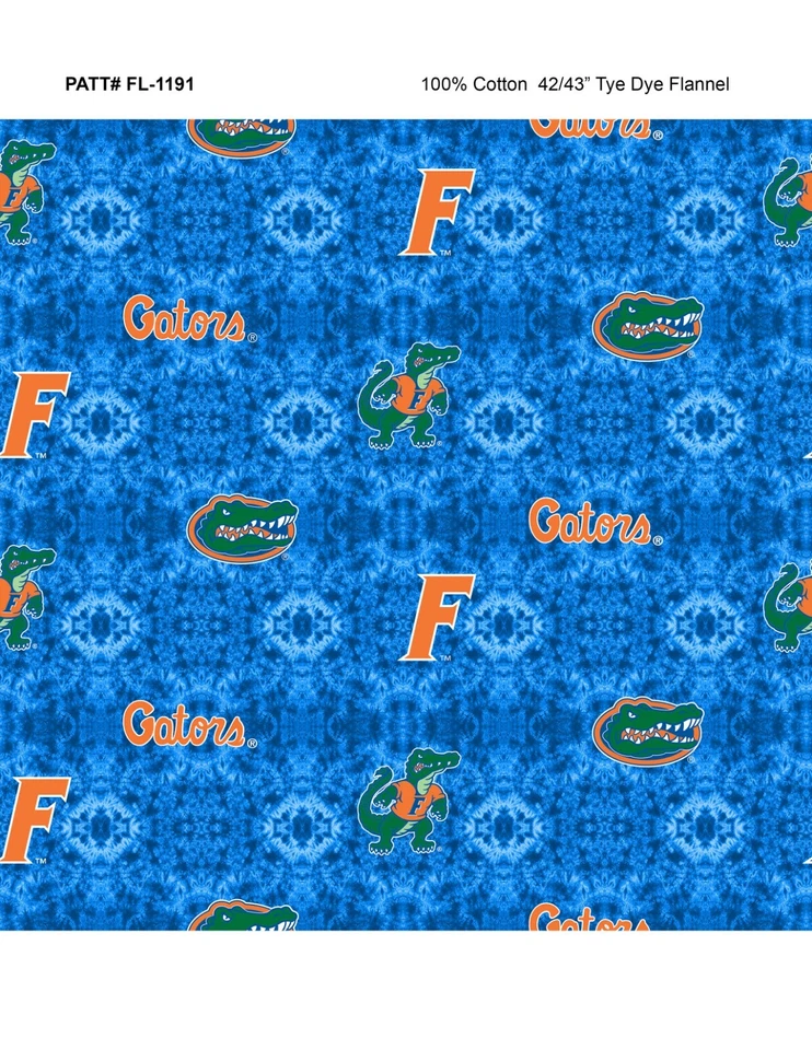 University of Florida Fat Quarter-NCAA Collegiate Cotton Flannel Fabric-FL1191 - Image 1 of 1
