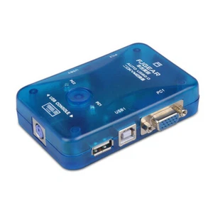 D44C USB KVM VGA Switcher Box 2 Port USB 2 VGA PS2 2 PC Tastatur Maus Monitor - Bild 1 von 12