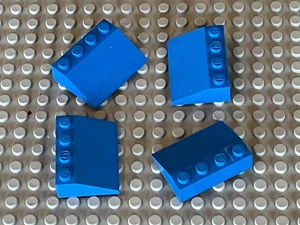 4 x Lego Blue Slope 33 blauer Schrägstein 3 x 4 Ref. 3297 / Set 3739 4536 392 - Bild 1 von 1