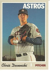 2019 TOPPS HERITAGE CHRIS DEVENSKI SHORT PRINT BASEBALL CARD #713 - Picture 1 of 1