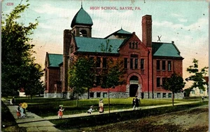 High School Sayre PA 1911 Vintage Postcard EE1 - Picture 1 of 2