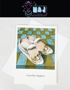 Simon Drew Blank Greeting Card ' FREUDIAN SLIPPERS ' (Aussie Seller) 