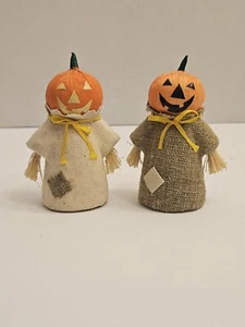 Halloween Jack O Lanterna Spaventapasseri Coppia Set di 2 Figurine Importatori Midwest - Foto 1 di 8