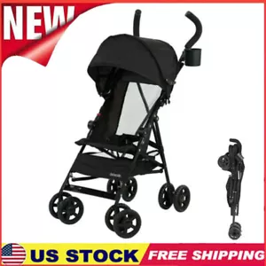 Umbrella Unisex Stroller Storage Basket Cup Holder Foldable Child Toddler Black - Picture 1 of 6