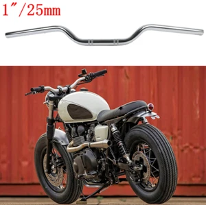 Chrome Motorcycle 1" 25mm Drag Bar Handlebars Bars For Triumph Bonneville - Imagen 1 de 16