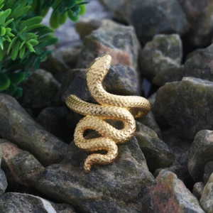 18k Gold Plated Snake Wrap Designer Rings Handmade Women's Animal Jewelry Gift - Picture 1 of 6