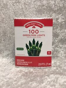 Holiday Time 100 Green Mini Lights Green Wire Christmas