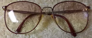 Laura Ashley Eyeglass Frames, lovely details, "Burgundy/Gold", "Isabelle", round - Picture 1 of 8