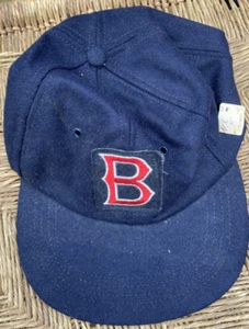 Antique Red Sox Fitted Baseball Hat Size 7 1/8 W spags Price Tag Patch B Logo - Picture 1 of 8
