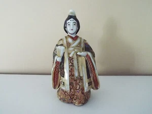 *VINTAGE* Japanese Vintage Geisha & Fan Satsuma Gilded Figurine c1930-40's - Picture 1 of 7