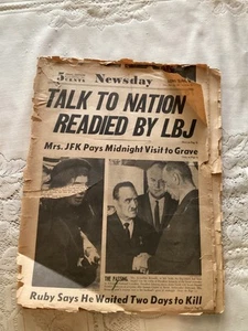TAlk TO NATION READIED BY LBJ Long Island newspaper NOVEMBER 26 1963. 58 pages - Picture 1 of 9