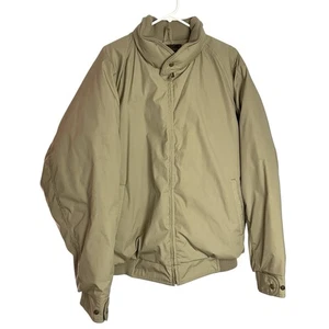 Vintage Eddie Bauer Down Flight Bomber Jacket Mens XL Tall Khaki Tan Waterproof - Picture 1 of 15