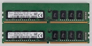 32GB (2x16GB) SK Hynix DDR4-2133 ECC DIMM Server RAM Memory HMA82GU7MFR8N-TF - Picture 1 of 1