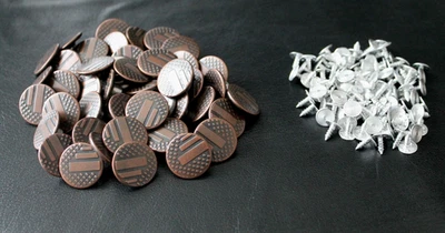 Jeansknöpfe 20 mm Durchmesser aus Messing rostfrei nähfrei mit Stifte Edelrost - Bild 1 von 3