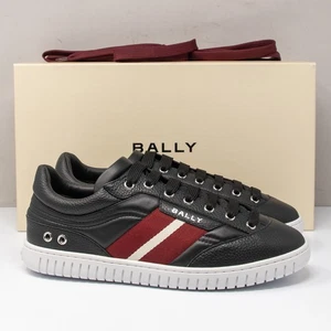 Bally Palmy Black/Red Striped Leather Sneakers, Men’s 9 US (42 EU) - Picture 1 of 8