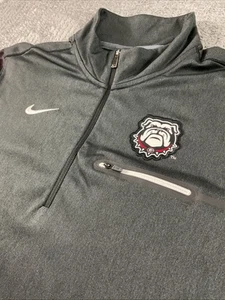 Felpa Nike Dri Fit 1/4 zip uomo media Georgia Bulldogs nera finto collo - Foto 1 di 13