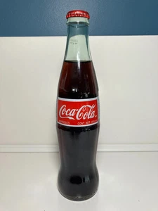 Coca-Cola 2002 Glass Bottle 355 mL, Sealed, Filled, Made In Mexico, Red Lid, - Picture 1 of 2