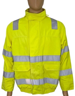 Chaqueta de bombardero Bulwark para hombre talla M amarilla resistente al fuego alta visibilidad reflectante 31 ATPV Foto 1 de 4