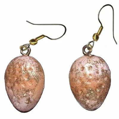 3D ALMONDS NUTTY NUTS Funky EARRINGS Gag Fun Weird Food Holiday Novelty Jewelry - Image 1 of 2
