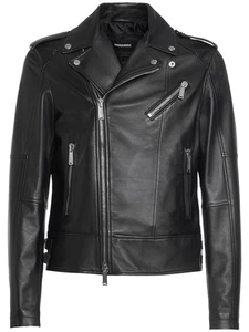 DSQUARED2 Men's Kiodo Black Leather Jacket New & Authentic - Picture 1 of 2