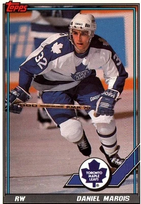 Daniel Marois RW Maple Leafs Topps Ice Hockey Card No 212 1991 - Image 1 of 2