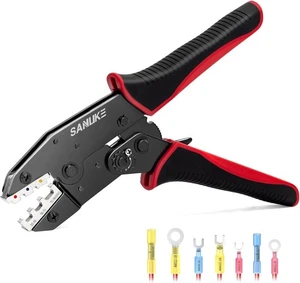 Sanuke Crimping Tool for Heat Shrink Connectors AWG 22-10 Ratchet Wire Terminal - Picture 1 of 5