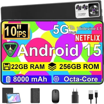 SENLINTECH 2025 Tablet PC 22GB RAM 256GB 10 Zoll Android 15 8000mAh 5G WiFi 5MP+8MP Kamera