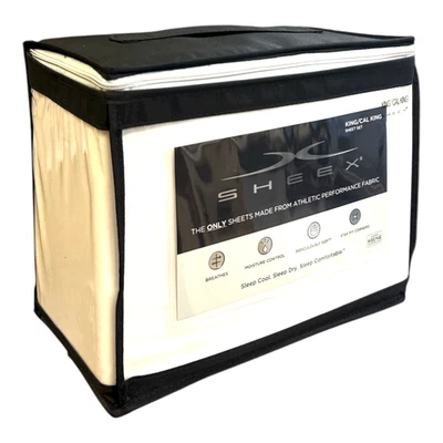 Juego de sábanas SHEEX Active Comfort, cómodo King/Cal King, blanco brillante juego de 4 Foto 1 de 4