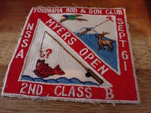YOKOHAMA JAPÓN ROD & GUN CLUB MYERS ABIERTO NSSA SEGUNDA CLASE SKEET PARCHE BX 12 #13 - Imagen 1 de 2