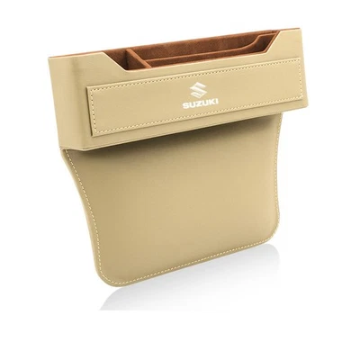 Beige Leather Car Accessories Seat Gap Filler Storage Box Organizer for Suzuki - Imagem 1 de 3