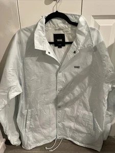 VANS Men Jacket Large Gray Torrey Windbreaker Snap Drawstring Hem Skater XL - Picture 1 of 6