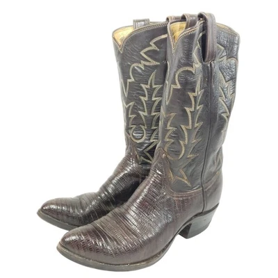 Tony Lama Lizard Skin Western Boots Women's Size 6 A Brown - Image 1 of 4