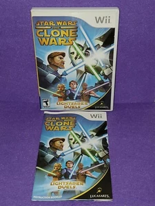 STAR WARS CLONE WARS LIGHTSABER DUELS GAME NINTENDO WII WITH INSTRUCTION BOOKLET - Picture 1 of 3