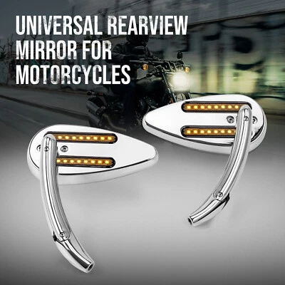 2X Espejos retrovisores LED señales de giro para Yamaha Suzuki Kawasaki Honda Harley Foto 1 de 4