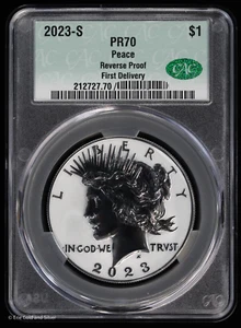 2023 S 1 $ Reverse Proof Silber Peace Dollar CAC PR 70| First Delivery - Bild 1 von 4