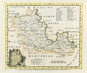 Berkshire Karte 1758 von Eman Bowen Kupferstich & Handfarbe - Bild 1 von 5