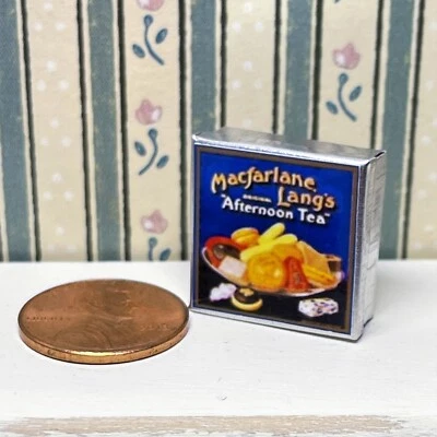 Кукольный домик миниатюры 1:12 винтажная копия 1930-х мл послеобеденный чай печенье олово - Изображение 1 из 3