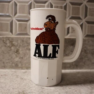 VINTAGE PLASTIC ALF NO PROBLEM CUP 1987 ALIEN PRODUCTIONS 2 SIDED SUPER MUG - Picture 1 of 7