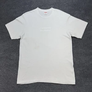 Supreme White Box Logo Graphic T Shirt White On White *Stains* Men’s Size Large - Picture 1 of 10