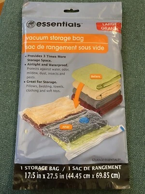 Bolsa de almacenamiento al vacío Essentials grande 17,5” x 27,5” hermética e impermeable (1) Foto 1 de 2