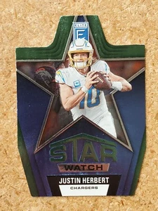 Justin Herbert 2022 Donruss Elite Star Watch Die Cut Green Parallel #SW-18 - Picture 1 of 2