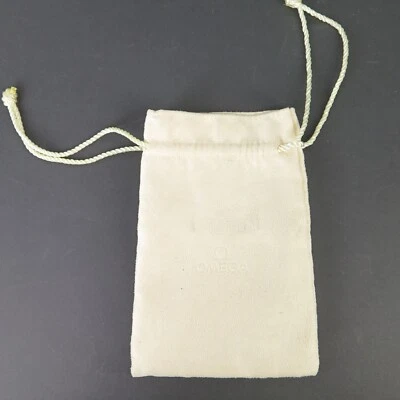 Vintage Omega Watch Cream Suede Storage Drawstring Pouch — 第 1/3 张图片
