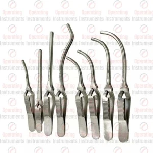 Vascular  DeBakey Bulldog Clamp Curved/Straight Surgical Instrument 8 PCS Set - Picture 1 of 5