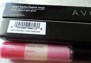 3,AVON ONYX LUSTER TRI-LIP GLOSS PINK SHIMMER (3PIECES)NIB DISCONTINUED ITEM - Picture 1 of 3