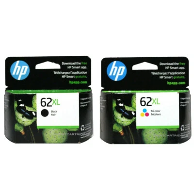 Genuine HP 62XL Combo Set Black and Color Ink Cartridges - Image 1 of 3