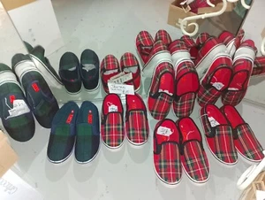 JOB LOT 7 PAIRS OF TARTAN SLIP ON SHOES NEW WITHOUT BOXES - Picture 1 of 1
