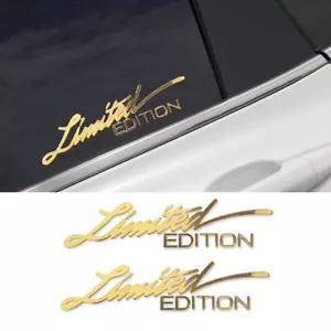 2× Gold Limited Edition Logo Emblem Badge 3D Metal Sticker Decal Car Accessories - Picture 1 of 12